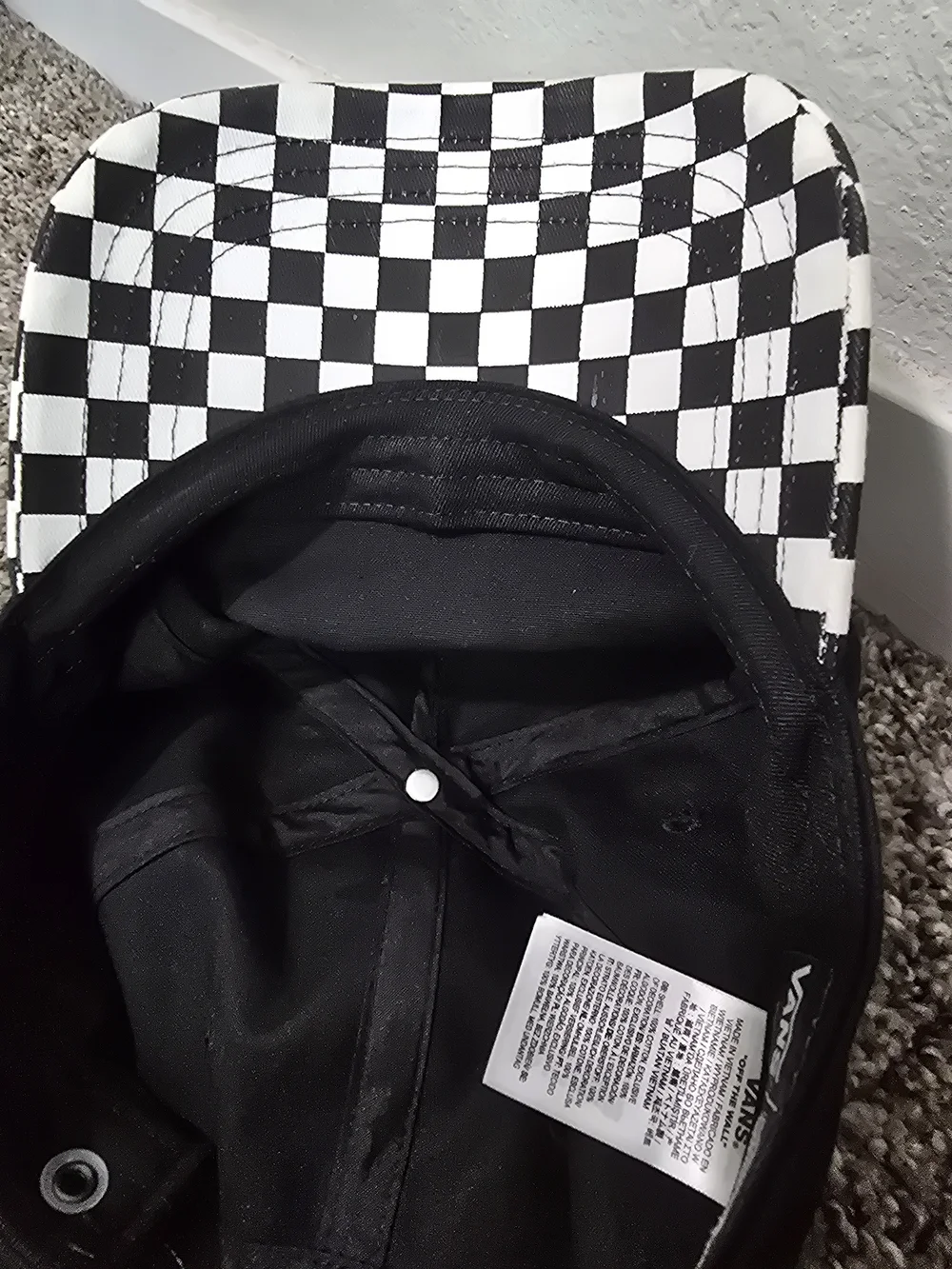 Vans Spongebob Checkerboard Cap - Black & White with Yellow Accent